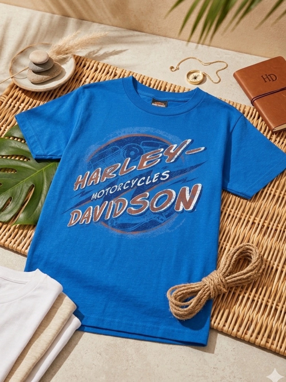 HARLEY DAVIDSON Boys Denali Alaska T-Shirt – Wasilla Blue Graphic Tee